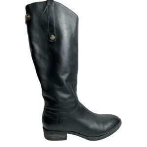 Sam Edelman Penny Riding Boots Womens Black Leather Equestrian Western Tall 7.5M